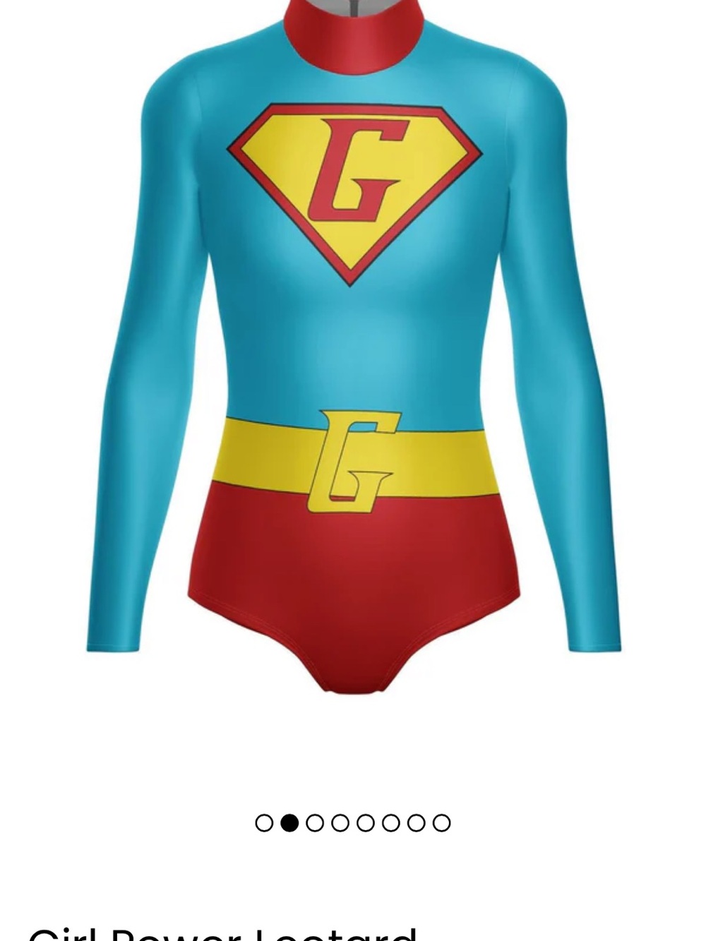New DanceInked Girl Power Costume Leotard - Turquoise, Red & Yellow